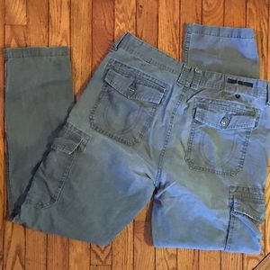 Men True Religion Gray Cargo pants size 34